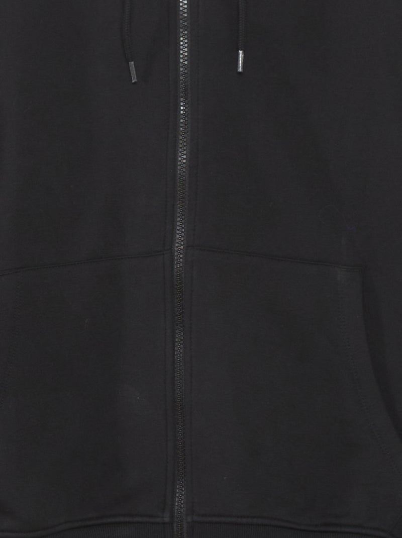 Sweatshirt em moletão com fecho PRETO - Kiabi