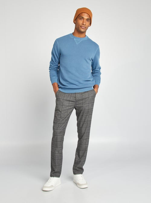 Sweatshirt em moletão com gola redonda - Kiabi