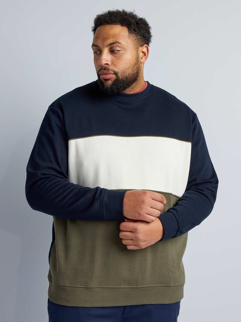 Sweatshirt em moletão com gola redonda CAQUI - Kiabi