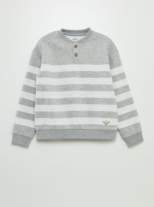Sweatshirt em moletão com gola tunisina - Kiabi