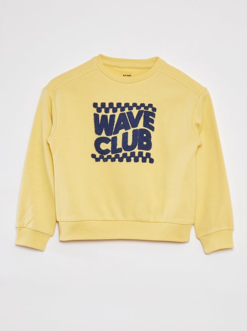 Sweatshirt em moletão com inscrição em malha trama - Kiabi