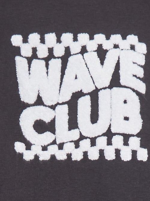 Sweatshirt em moletão com inscrição em malha trama - Kiabi