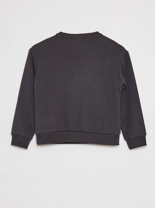 Sweatshirt em moletão com inscrição em malha trama - Kiabi