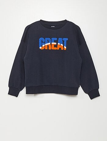 Sweatshirt em moletão com malha borboto - Kiabi