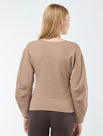 Sweatshirt em moletão com mangas compridas