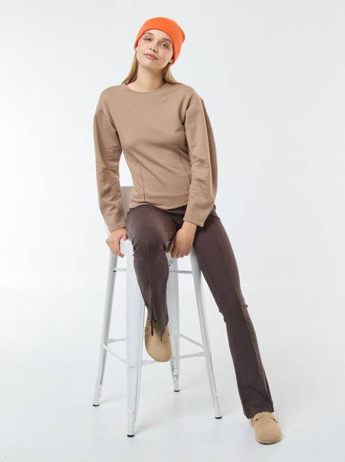 Sweatshirt em moletão com mangas compridas - Kiabi