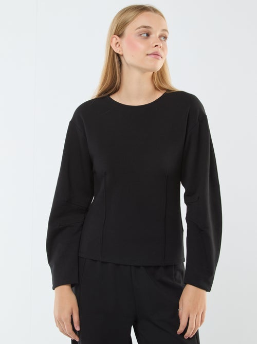 Sweatshirt em moletão com mangas compridas - Kiabi