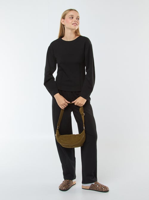 Sweatshirt em moletão com mangas compridas - Kiabi