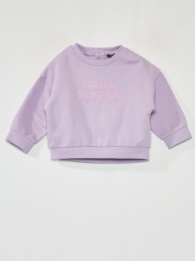 Sweatshirt em moletão com mangas compridas VIOLETA - Kiabi