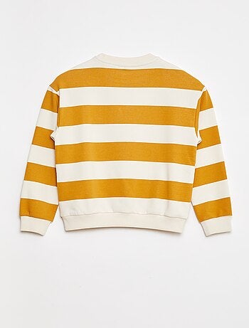 Sweatshirt em moletão com mangas contrastantes