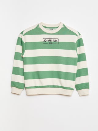 Sweatshirt em moletão com mangas contrastantes