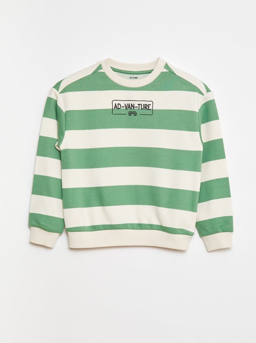 Sweatshirt em moletão com mangas contrastantes - Kiabi