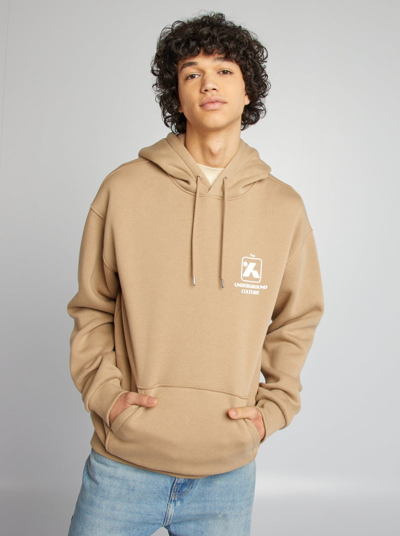 Sweatshirt em moletão com mensagem BEGE - Kiabi