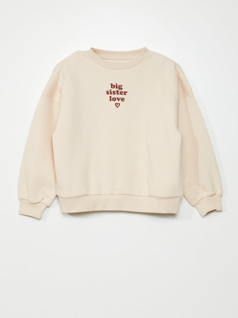 Sweatshirt em moletão com mensagem BRANCO - Kiabi