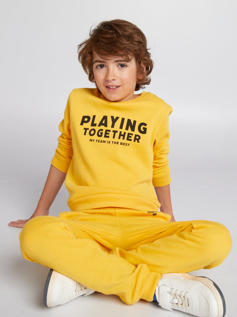 Sweatshirt em moletão com mensagem estampada Amarelo - Kiabi