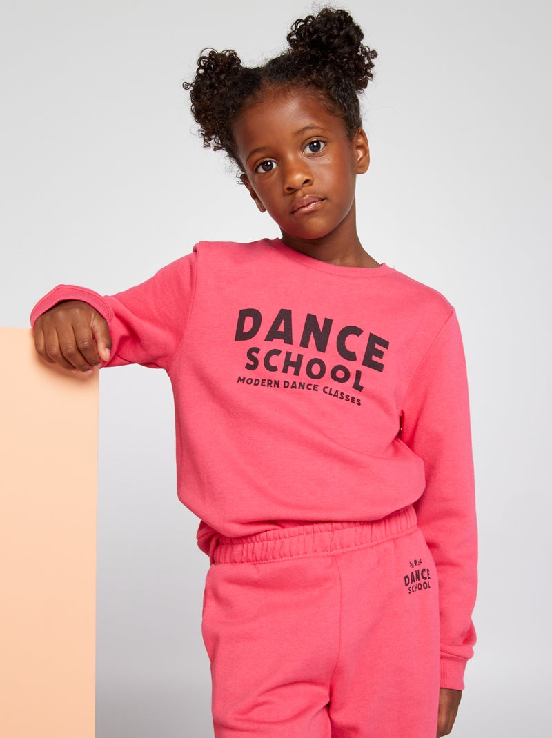 Sweatshirt em moletão com mensagem estampada Rosa - Kiabi