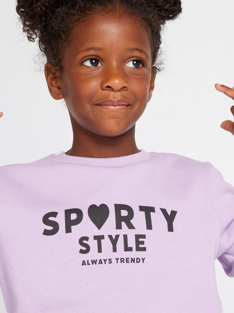Sweatshirt em moletão com mensagem estampada VIOLETA - Kiabi