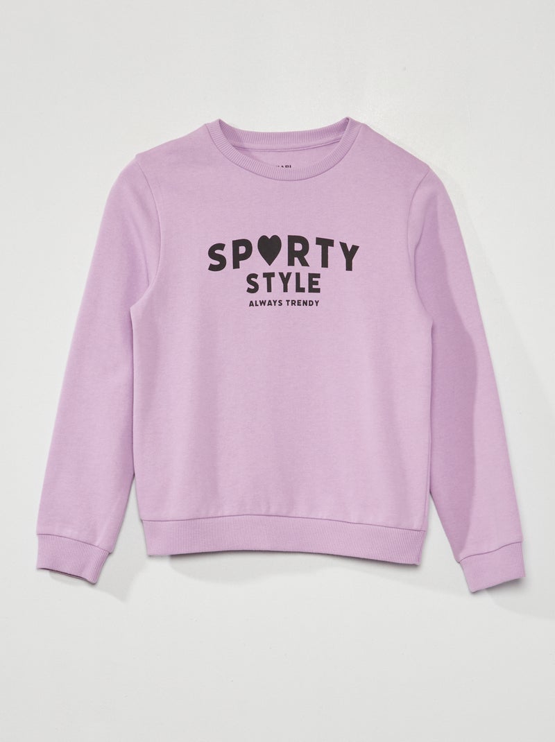 Sweatshirt em moletão com mensagem estampada VIOLETA - Kiabi