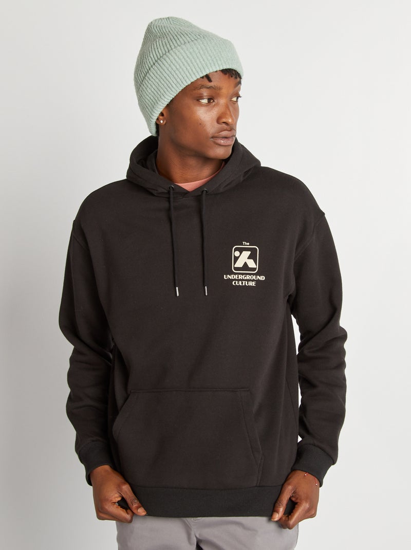 Sweatshirt em moletão com mensagem PRETO - Kiabi