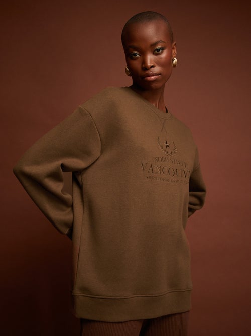 Sweatshirt em moletão com mensagem 'Vancouver' - Kiabi