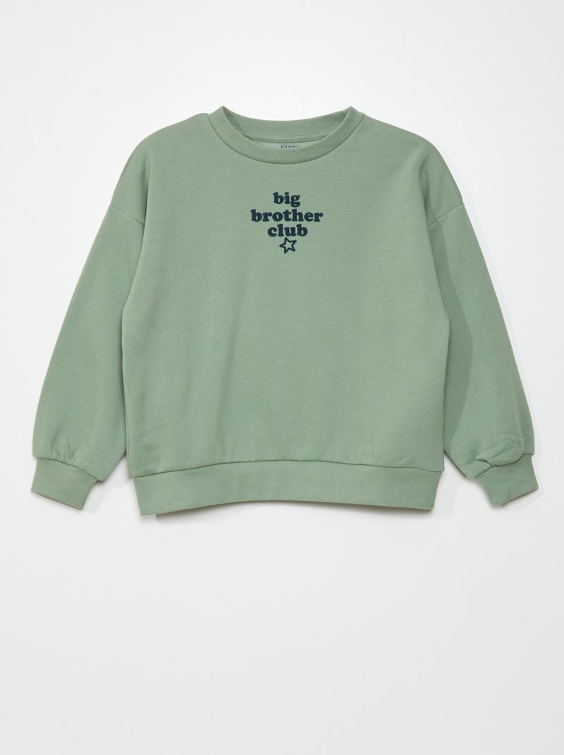 Sweatshirt em moletão com mensagem VERDE - Kiabi