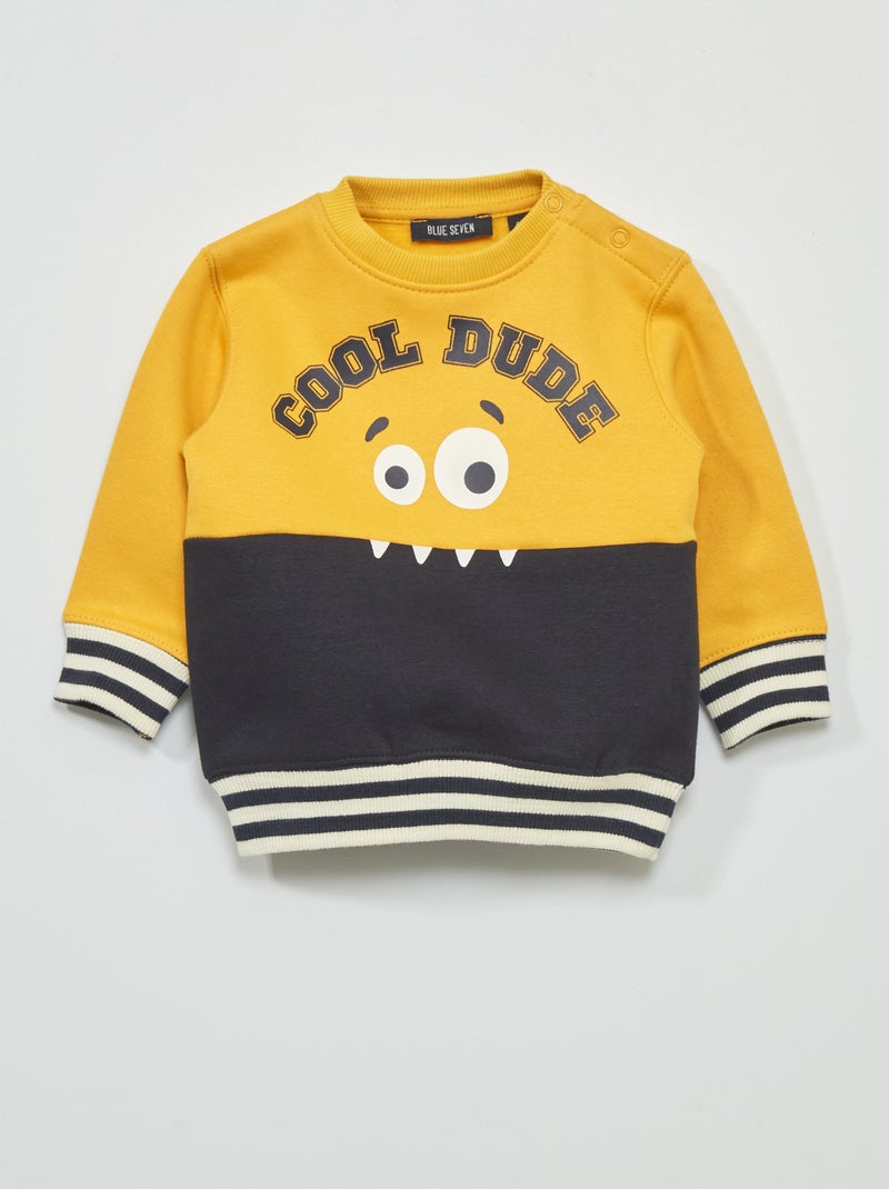 Sweatshirt em moletão 'cool dude' AMARELO - Kiabi
