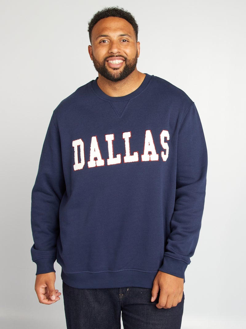 Sweatshirt em moletão 'Dallas' AZUL - Kiabi