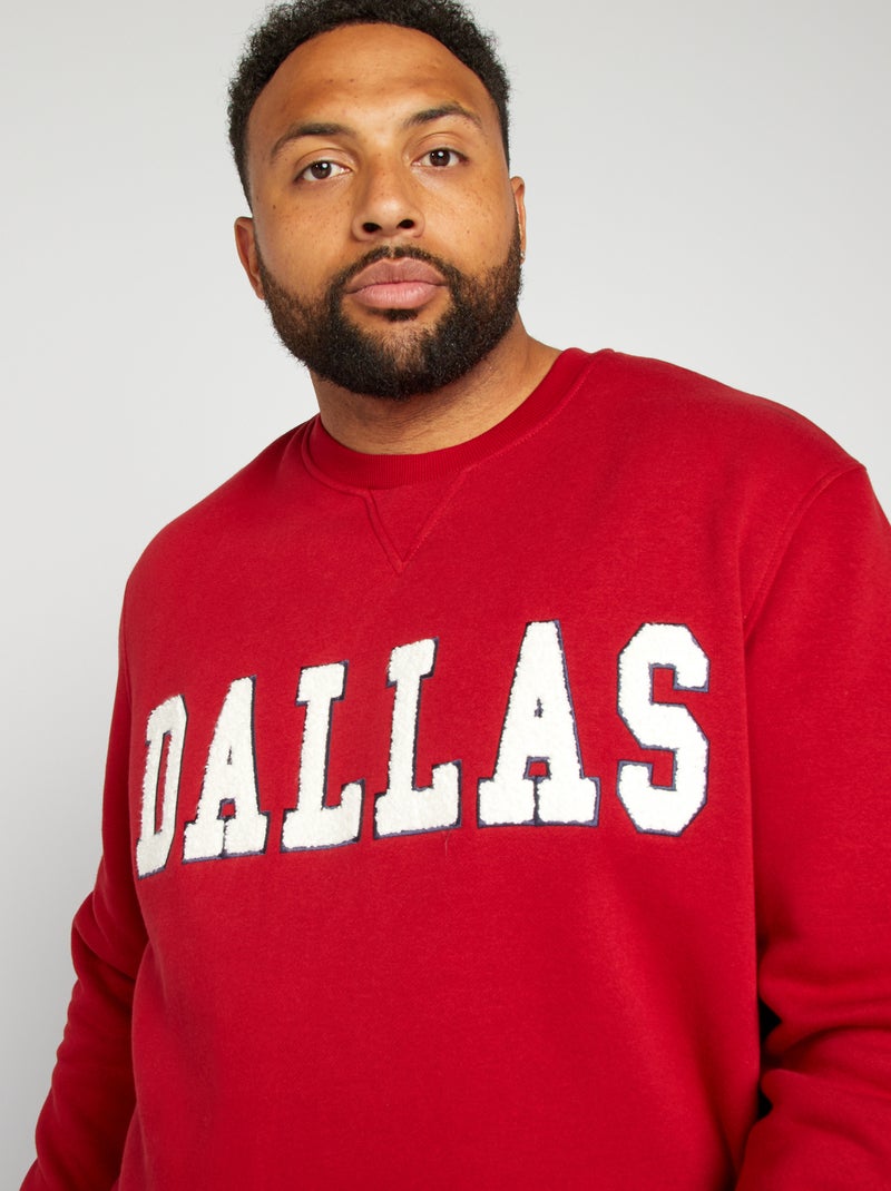Sweatshirt em moletão 'Dallas' VERMELHO - Kiabi