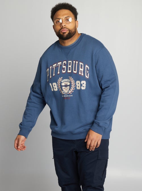 Sweatshirt em moletão de gola redonda - Kiabi