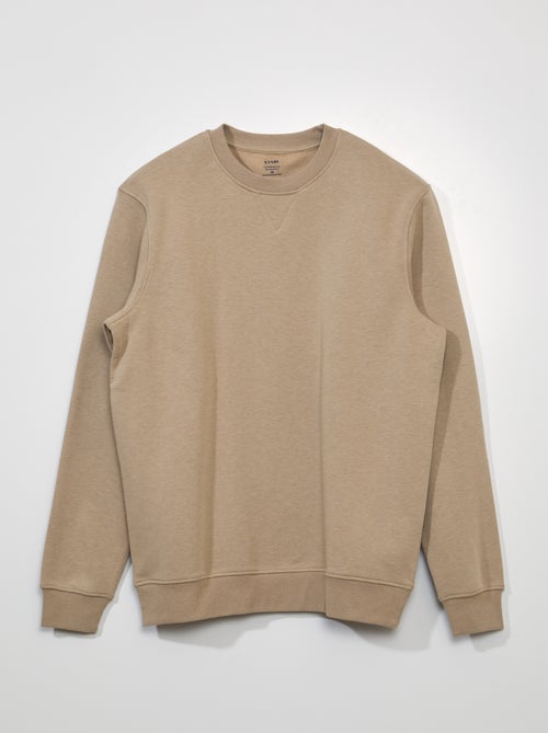 Sweatshirt em moletão de gola redonda - Kiabi
