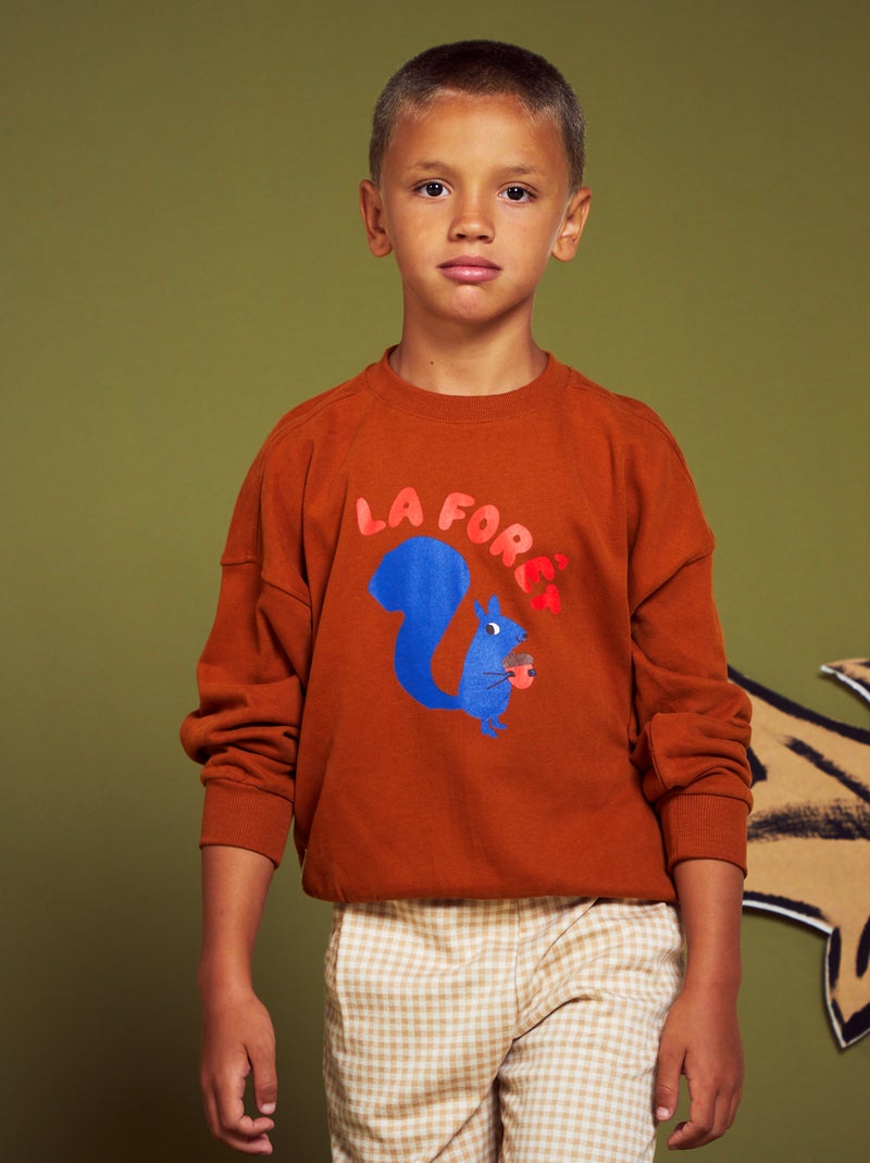 Sweatshirt em moletão de gola redonda BRANCO - Kiabi
