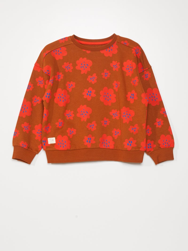 Sweatshirt em moletão de gola redonda BRANCO - Kiabi