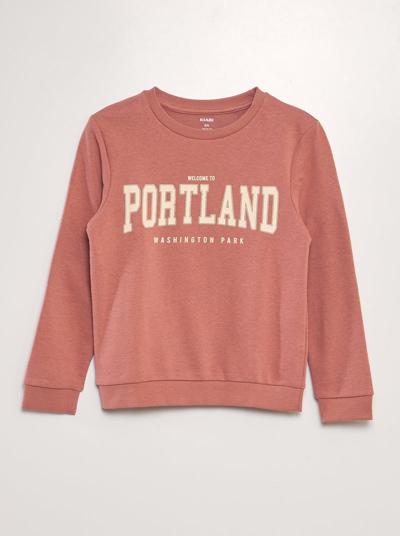 Sweatshirt em moletão de gola redonda ROSA - Kiabi