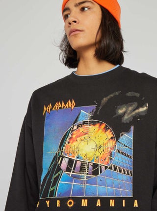 Sweatshirt em moletão 'Def Leppard'
