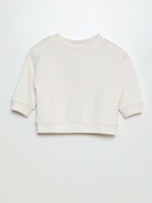Sweatshirt em moletão em malha gofrada - Kiabi