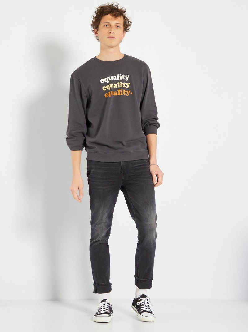 Sweatshirt em moletão 'equality' CINZA - Kiabi