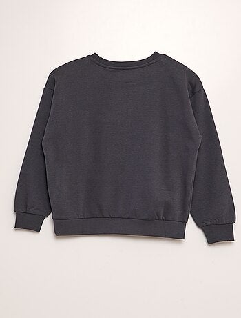 Sweatshirt em moletão estampada - Irmão e irmã