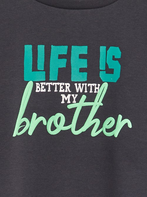 Sweatshirt em moletão estampada - Irmão e irmã - Kiabi