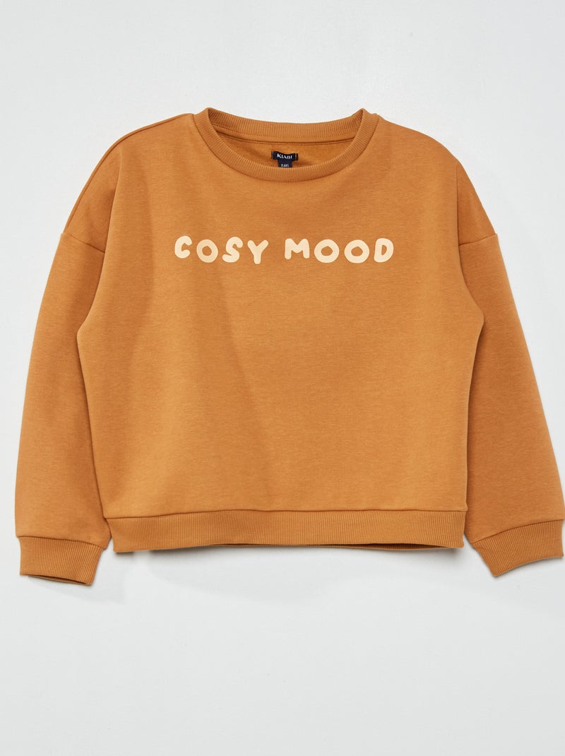 Sweatshirt em moletão estampada AMARELO - Kiabi