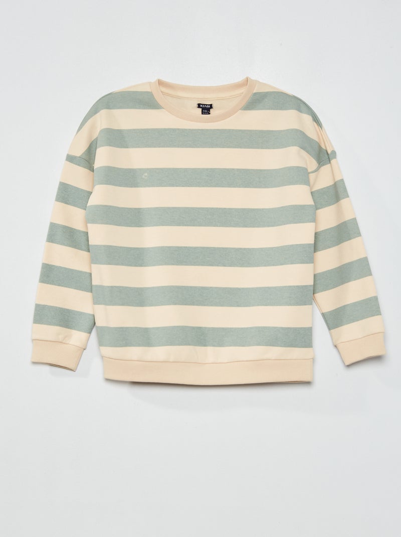 Sweatshirt em moletão estampada AZUL - Kiabi