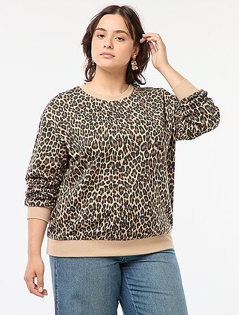 Sweatshirt em moletão estampada