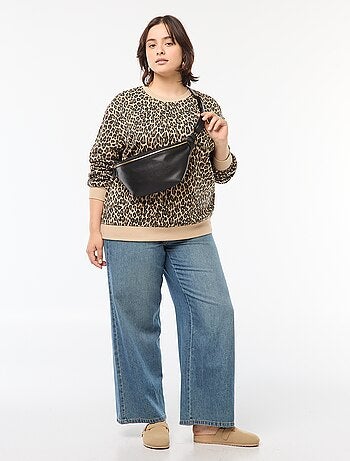Sweatshirt em moletão estampada