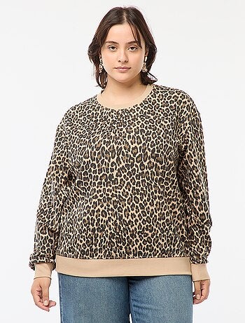 Sweatshirt em moletão estampada