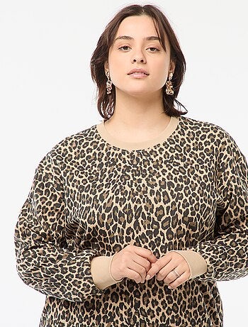 Sweatshirt em moletão estampada