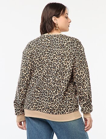 Sweatshirt em moletão estampada