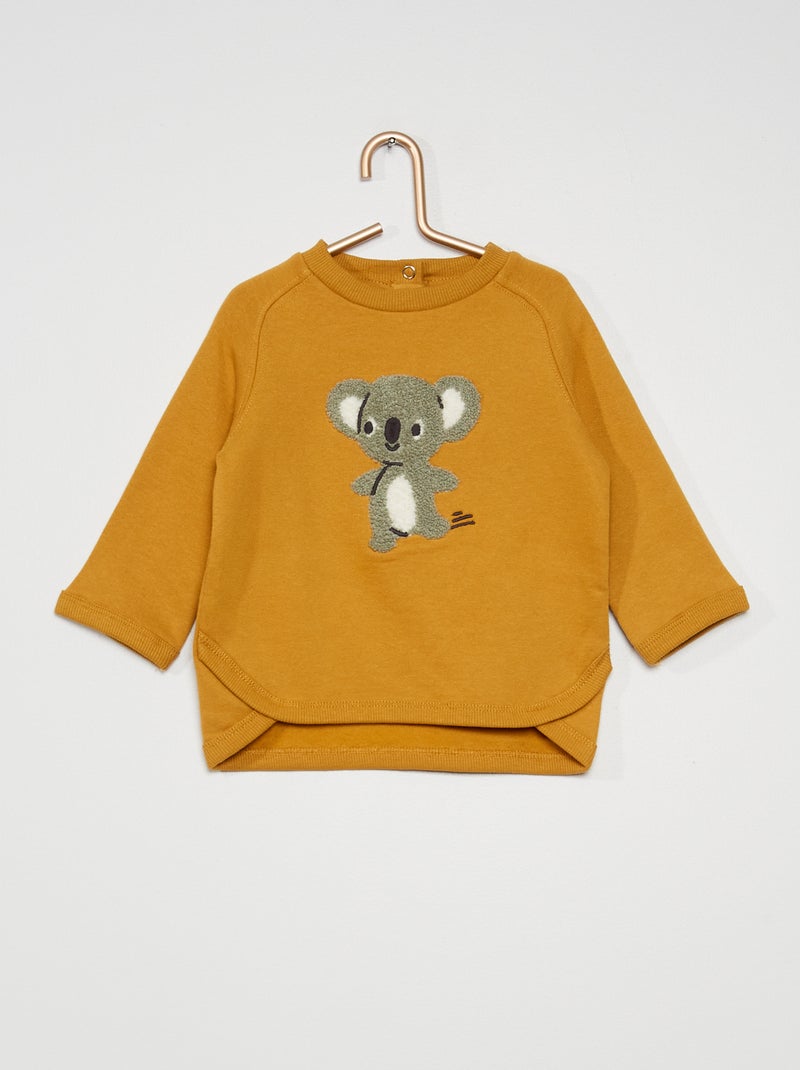 Sweatshirt em moletão estampada BEGE - Kiabi