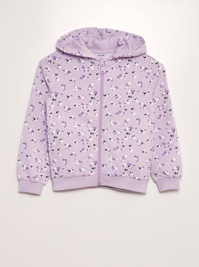 Sweatshirt em moletão estampada com capuz VIOLETA - Kiabi