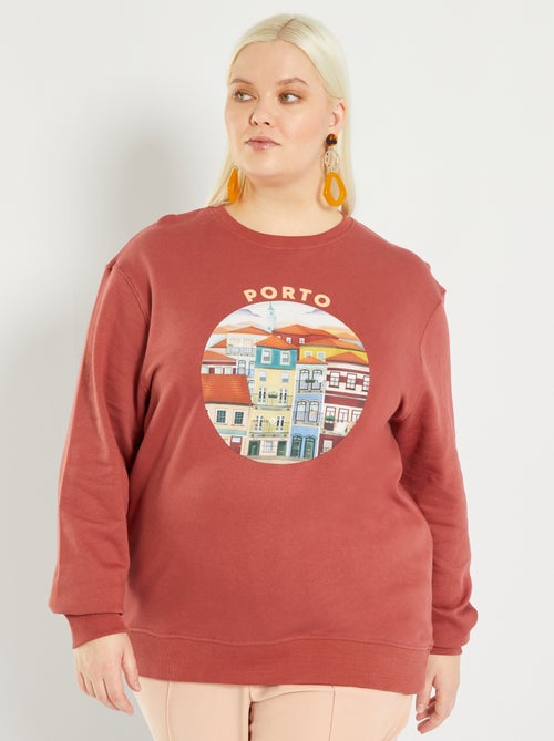 Sweatshirt em moletão estampada 'Porto' - Kiabi