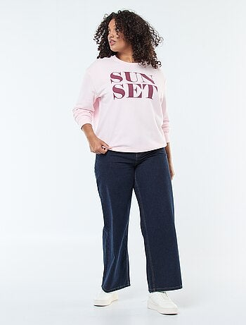 Sweatshirt em moletão estampada