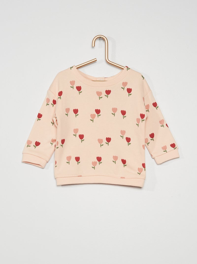 Sweatshirt em moletão estampada ROSA - Kiabi